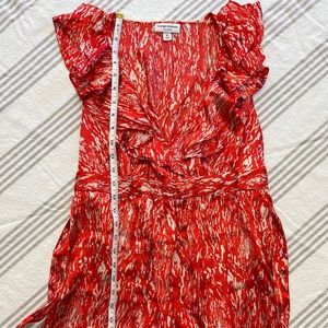 Liz Lange Maternity Top Ruffle V neck - Red